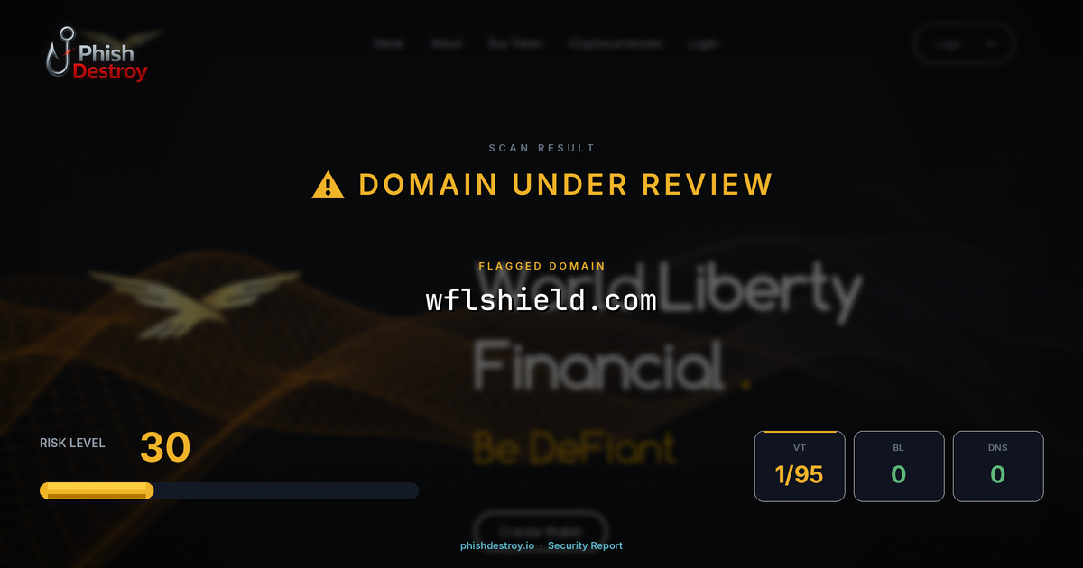 wflshield.com phishing report — threat analysis by PhishDestroy