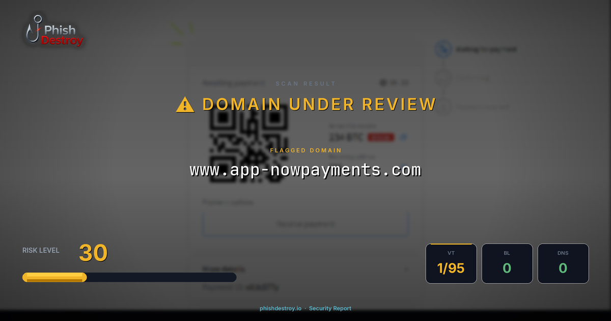 www.app-nowpayments.com phishing report — threat analysis by PhishDestroy