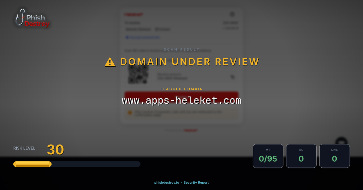 www.apps-heleket.com phishing report — threat analysis by PhishDestroy
