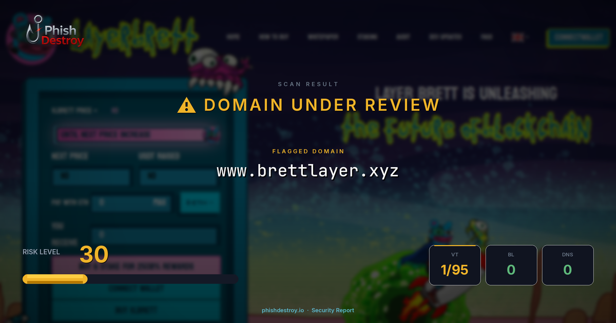 www.brettlayer.xyz phishing report — threat analysis by PhishDestroy