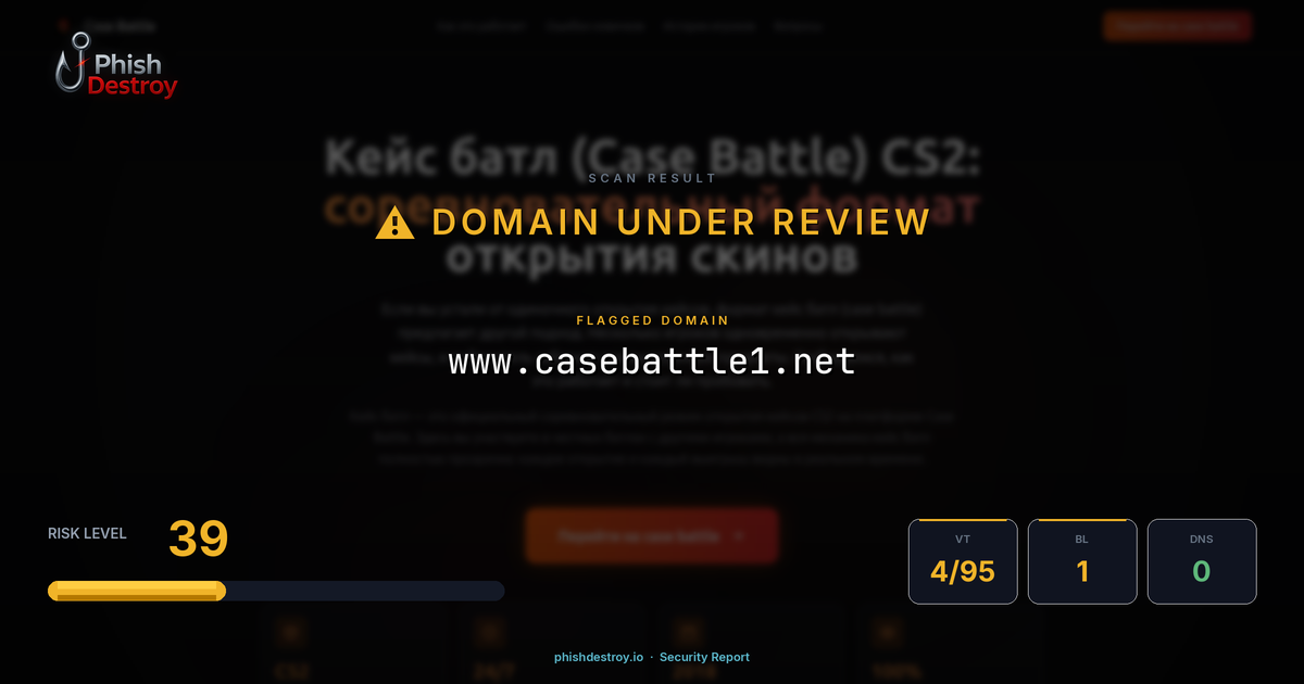 www.casebattle1.net phishing report — threat analysis by PhishDestroy