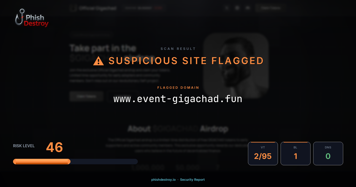 www.event-gigachad.fun phishing report — threat analysis by PhishDestroy