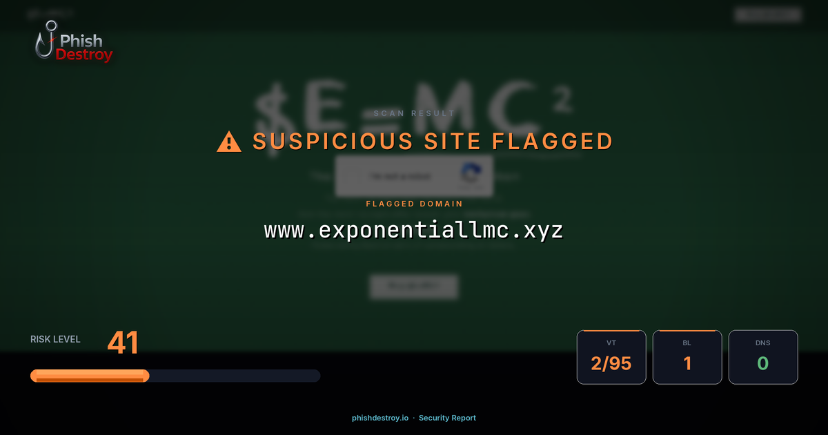 www.exponentiallmc.xyz phishing report — threat analysis by PhishDestroy