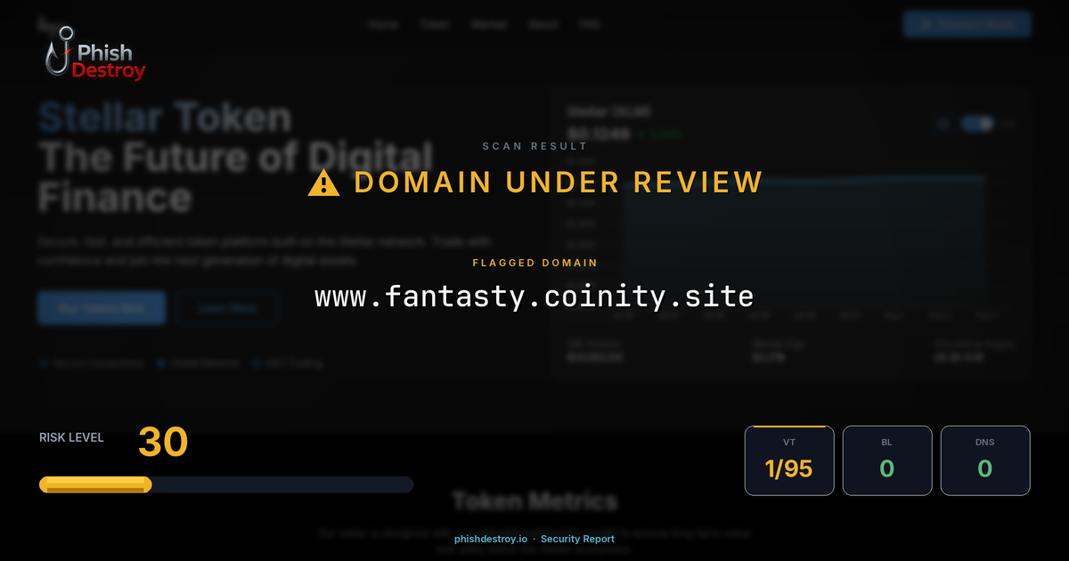 www.fantasty.coinity.site phishing report — threat analysis by PhishDestroy