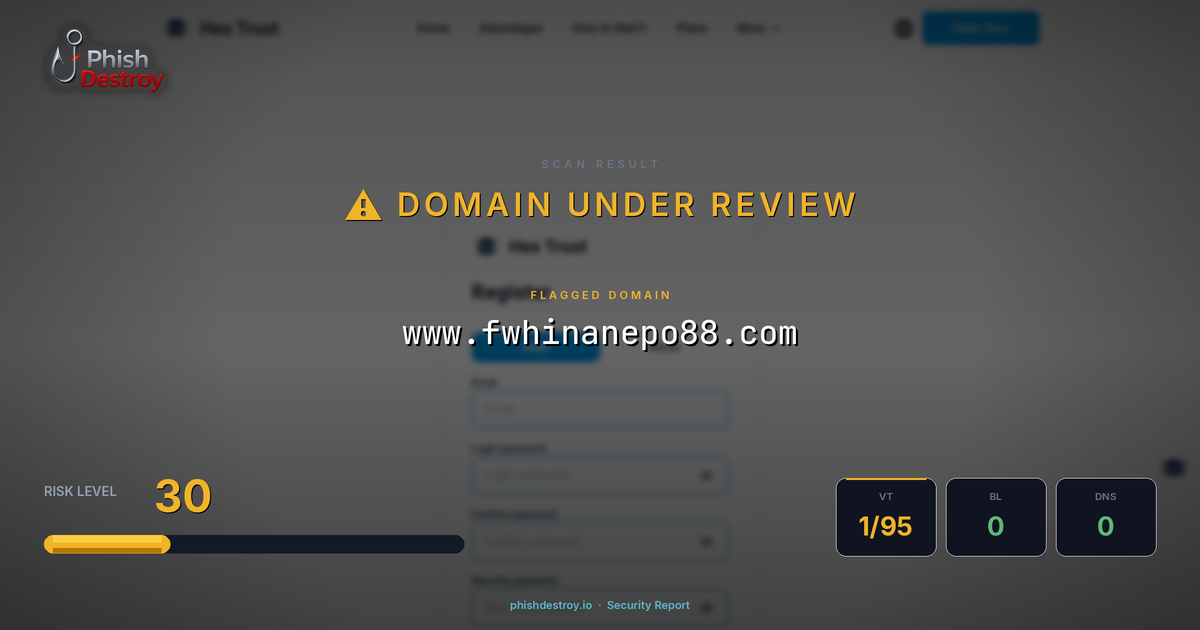 www.fwhinanepo88.com phishing report — threat analysis by PhishDestroy