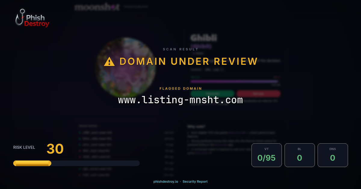 www.listing-mnsht.com phishing report — threat analysis by PhishDestroy