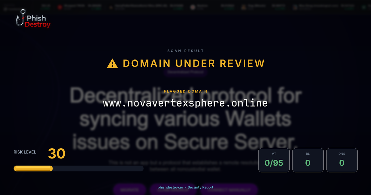 www.novavertexsphere.online phishing report — threat analysis by PhishDestroy