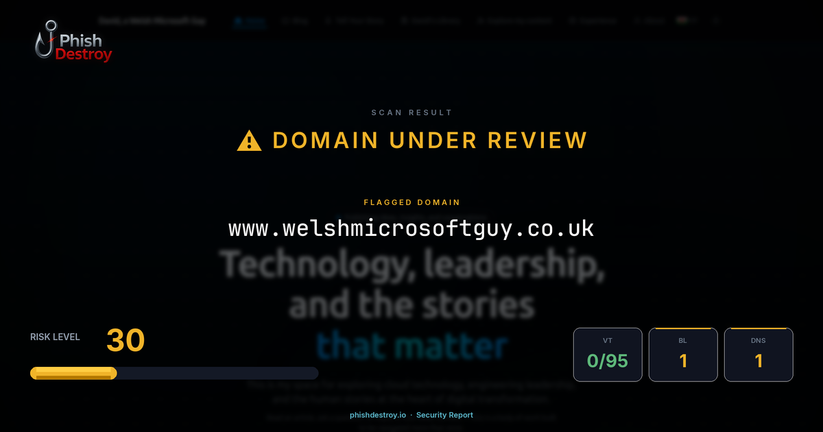 www.welshmicrosoftguy.co.uk phishing report — threat analysis by PhishDestroy