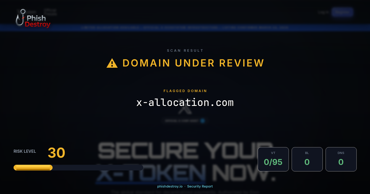 x-allocation.com phishing report — threat analysis by PhishDestroy