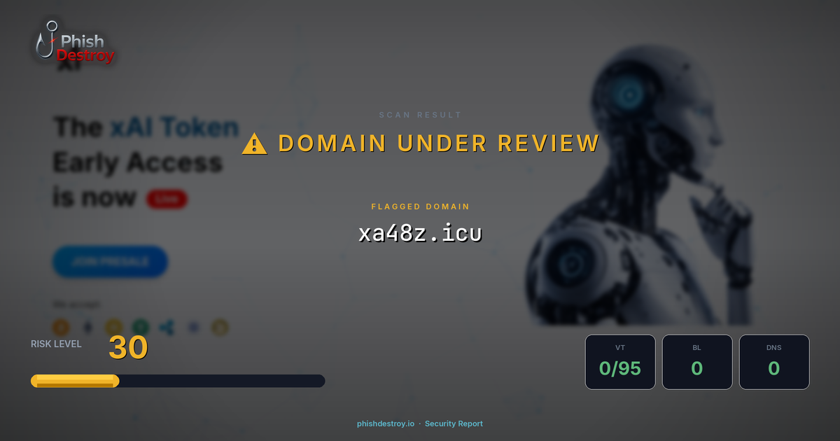 xa48z.icu phishing report — threat analysis by PhishDestroy