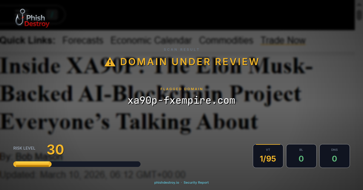 xa90p-fxempire.com phishing report — threat analysis by PhishDestroy