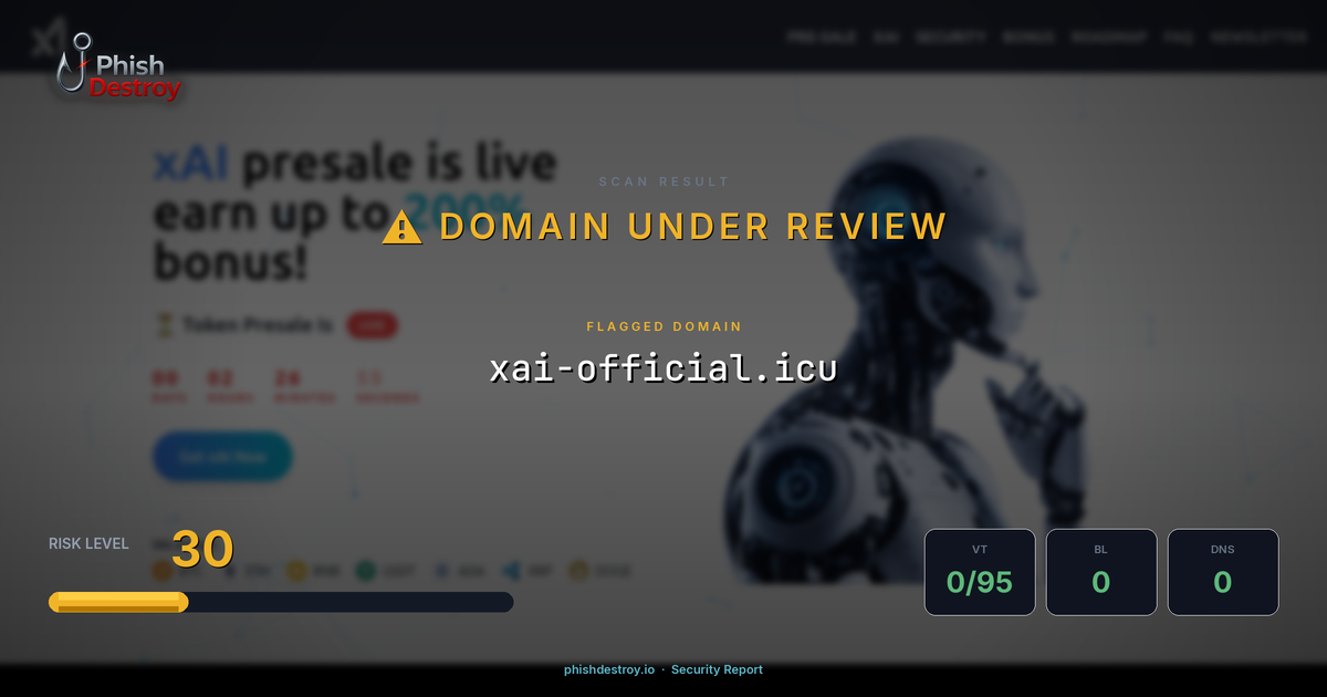 xai-official.icu phishing report — threat analysis by PhishDestroy