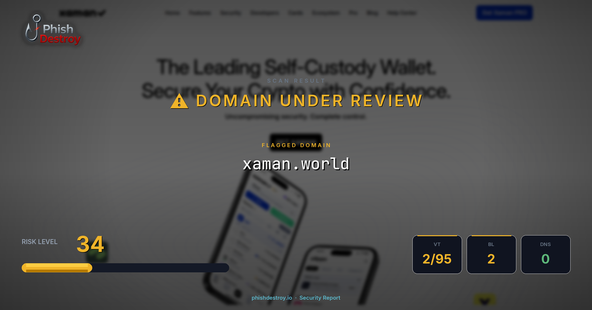 xaman.world phishing report — threat analysis by PhishDestroy