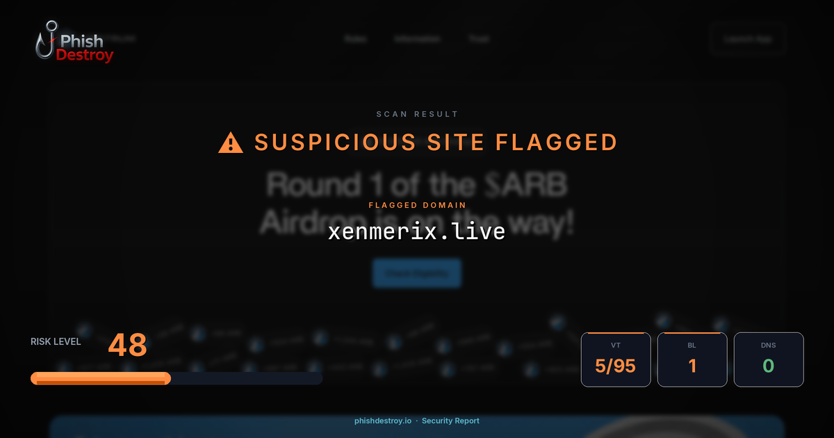 xenmerix.live phishing report — threat analysis by PhishDestroy
