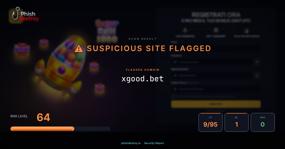 xgood.bet phishing report — threat analysis by PhishDestroy