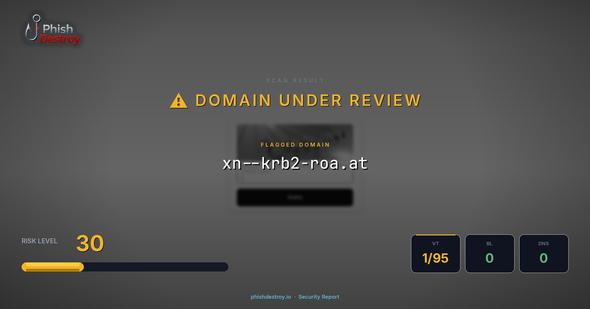 xn--krb2-roa.at phishing report — threat analysis by PhishDestroy