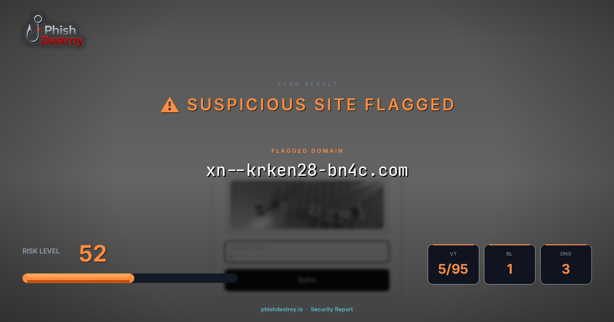 xn--krken28-bn4c.com phishing report — threat analysis by PhishDestroy