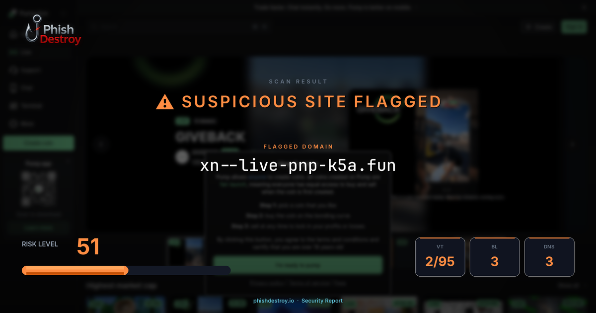 xn--live-pnp-k5a.fun phishing report — threat analysis by PhishDestroy