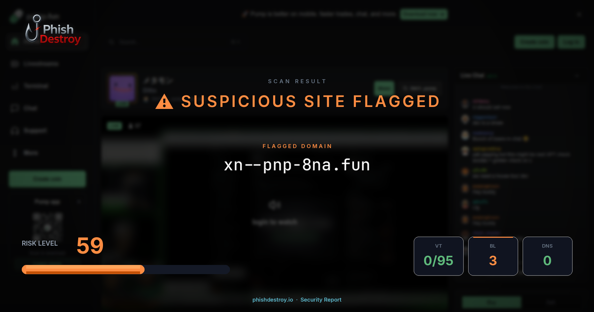 xn--pnp-8na.fun phishing report — threat analysis by PhishDestroy