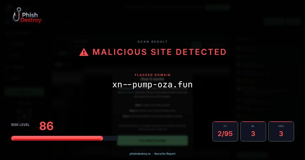 xn--pump-oza.fun phishing report — threat analysis by PhishDestroy