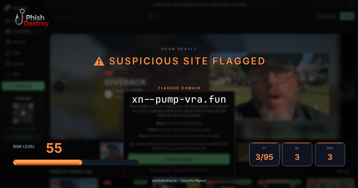 xn--pump-vra.fun phishing report — threat analysis by PhishDestroy