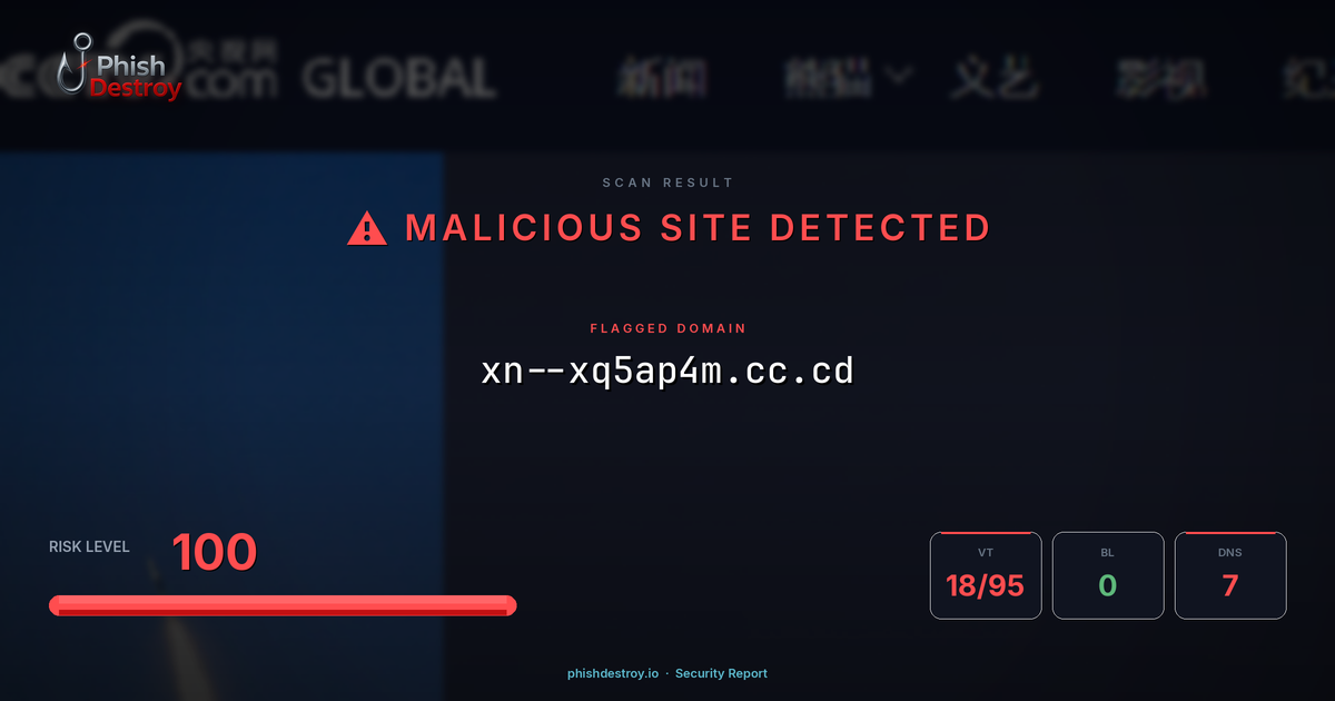 xn--xq5ap4m.cc.cd phishing report — threat analysis by PhishDestroy