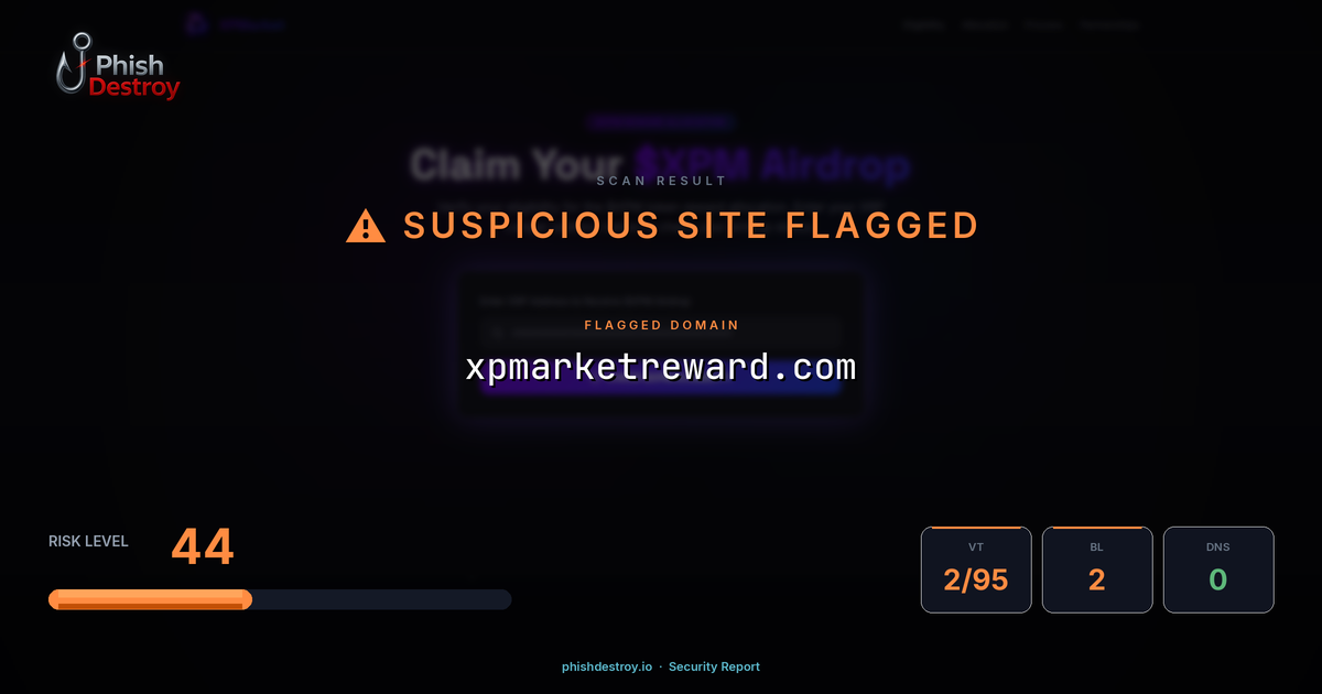 xpmarketreward.com phishing report — threat analysis by PhishDestroy