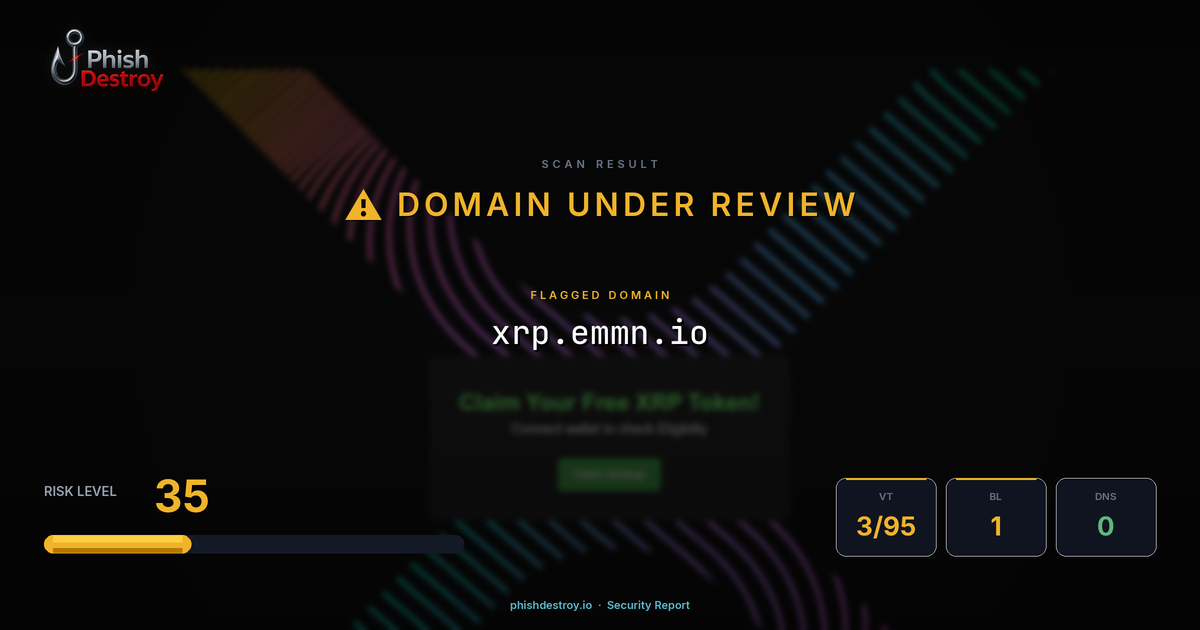 xrp.emmn.io phishing report — threat analysis by PhishDestroy