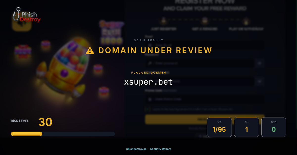 xsuper.bet phishing report — threat analysis by PhishDestroy