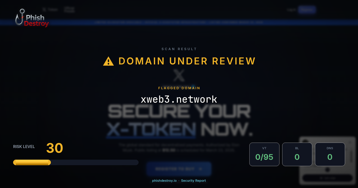 xweb3.network phishing report — threat analysis by PhishDestroy