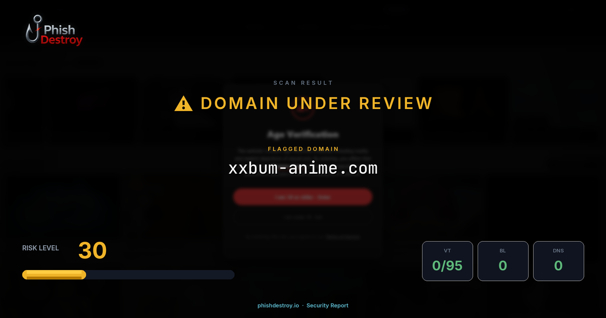 xxbum-anime.com phishing report — threat analysis by PhishDestroy