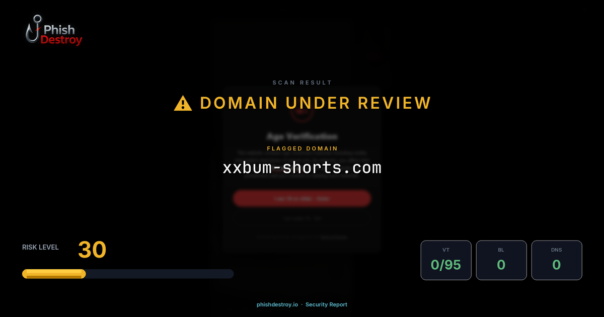 xxbum-shorts.com phishing report — threat analysis by PhishDestroy