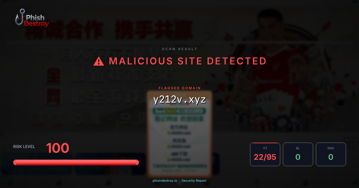 y212v.xyz phishing report — threat analysis by PhishDestroy