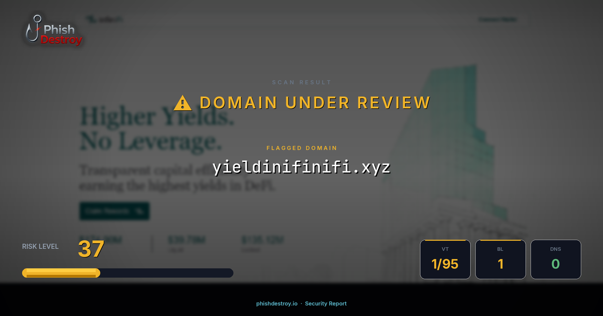 yieldinifinifi.xyz phishing report — threat analysis by PhishDestroy