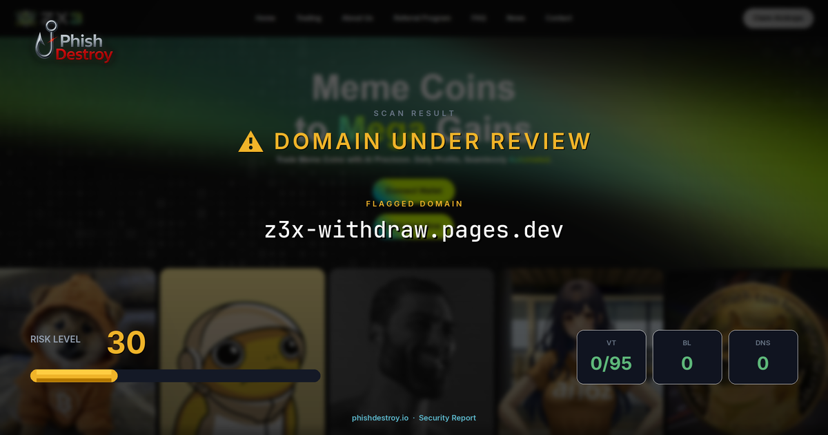 z3x-withdraw.pages.dev phishing report — threat analysis by PhishDestroy