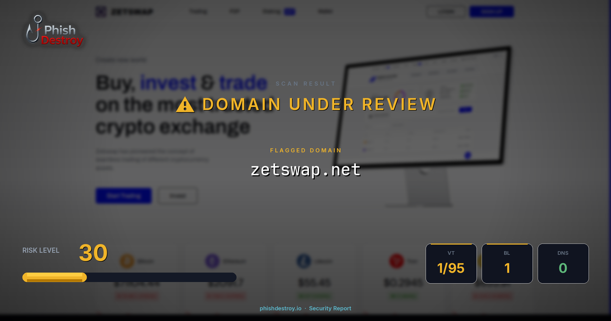 zetswap.net phishing report — threat analysis by PhishDestroy