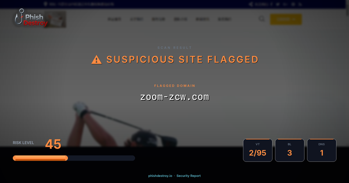 zoom-zcw.com phishing report — threat analysis by PhishDestroy