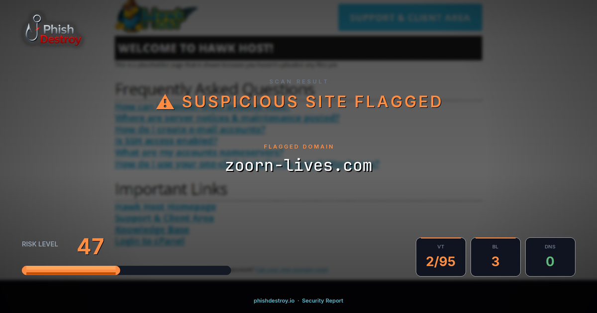 zoorn-lives.com phishing report — threat analysis by PhishDestroy