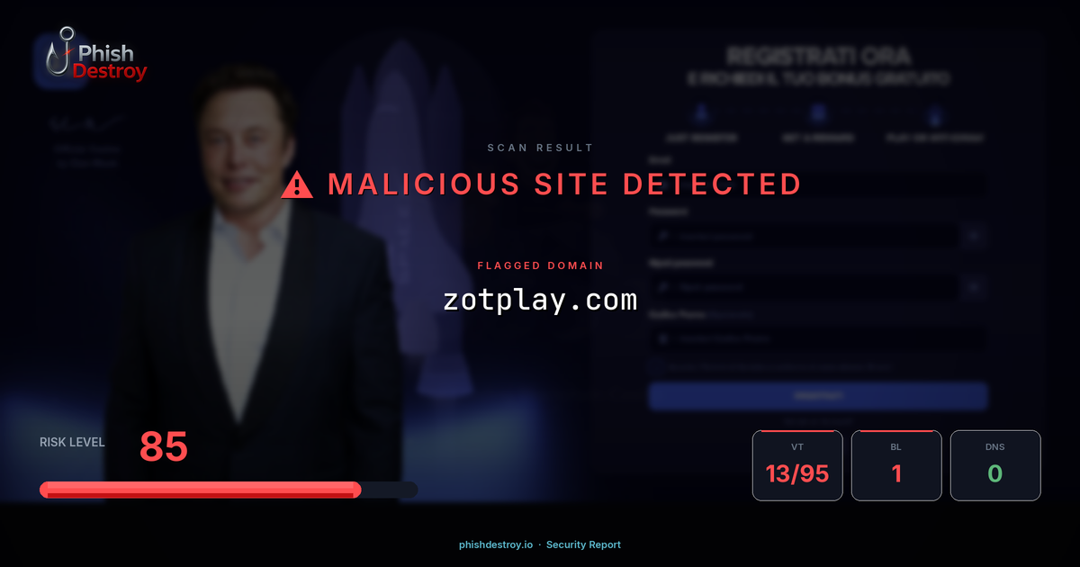 zotplay.com phishing report — threat analysis by PhishDestroy