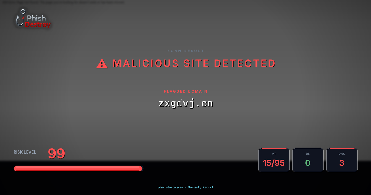 zxgdvj.cn phishing report — threat analysis by PhishDestroy