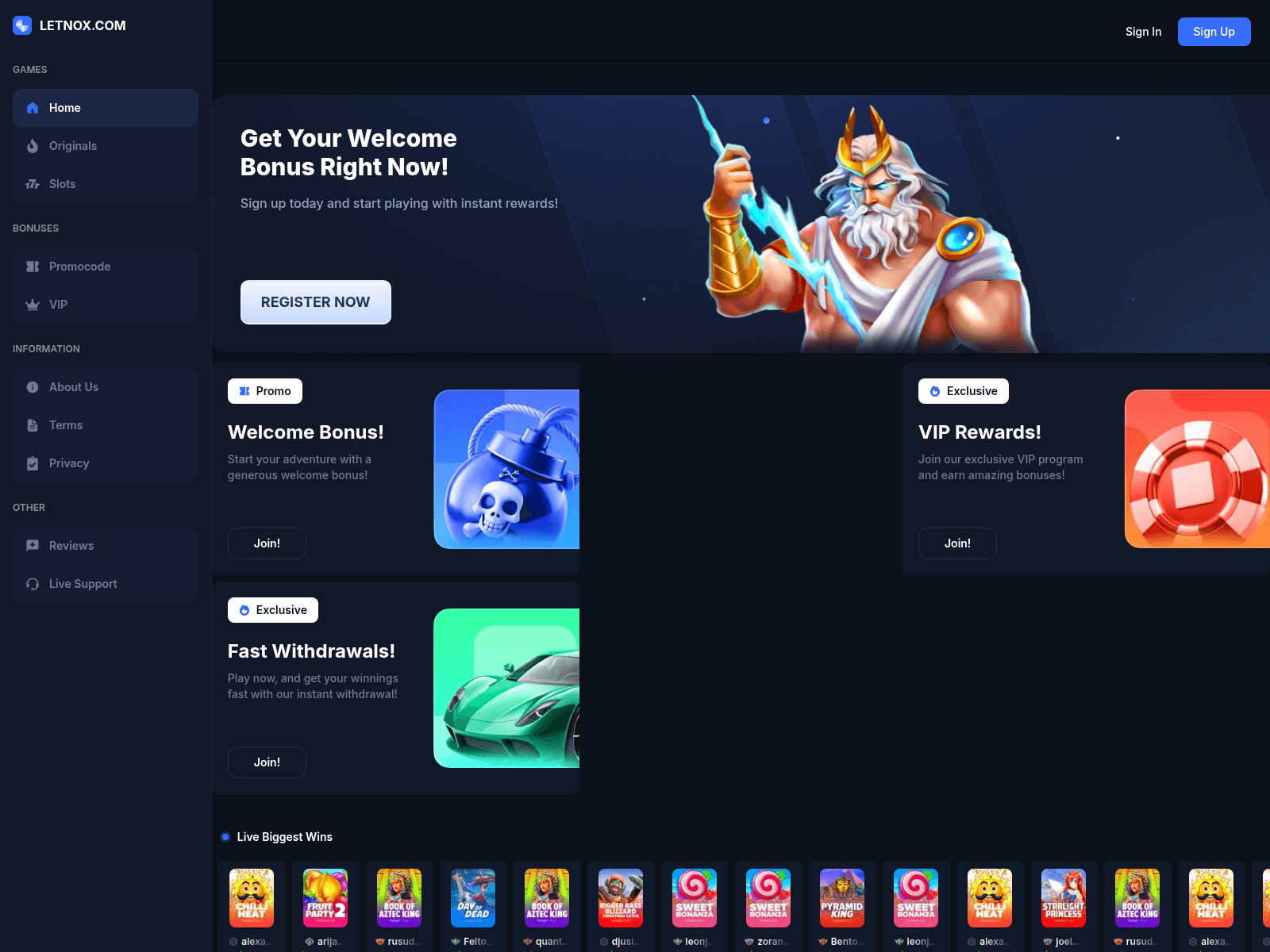 Screenshot of letnox.com