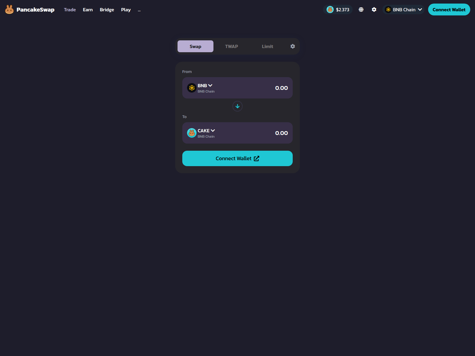 Screenshot of pancakfswap.finance