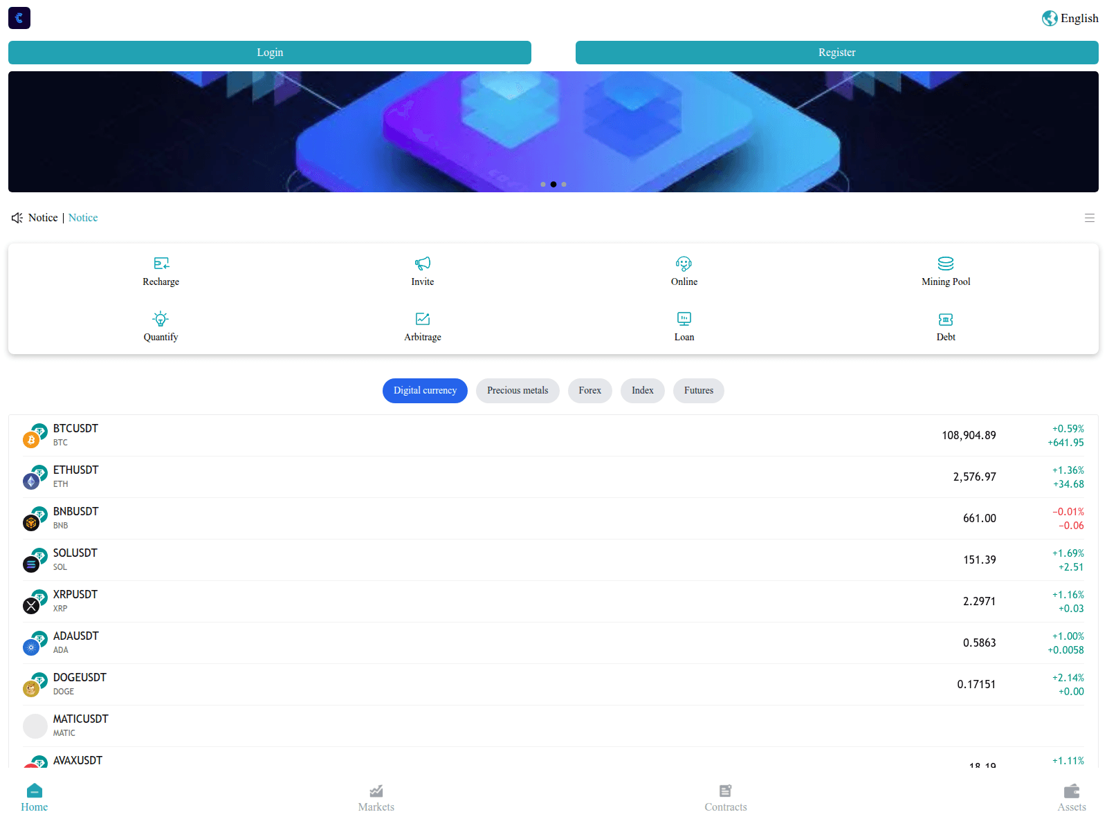 Screenshot of cryptosnexus.com