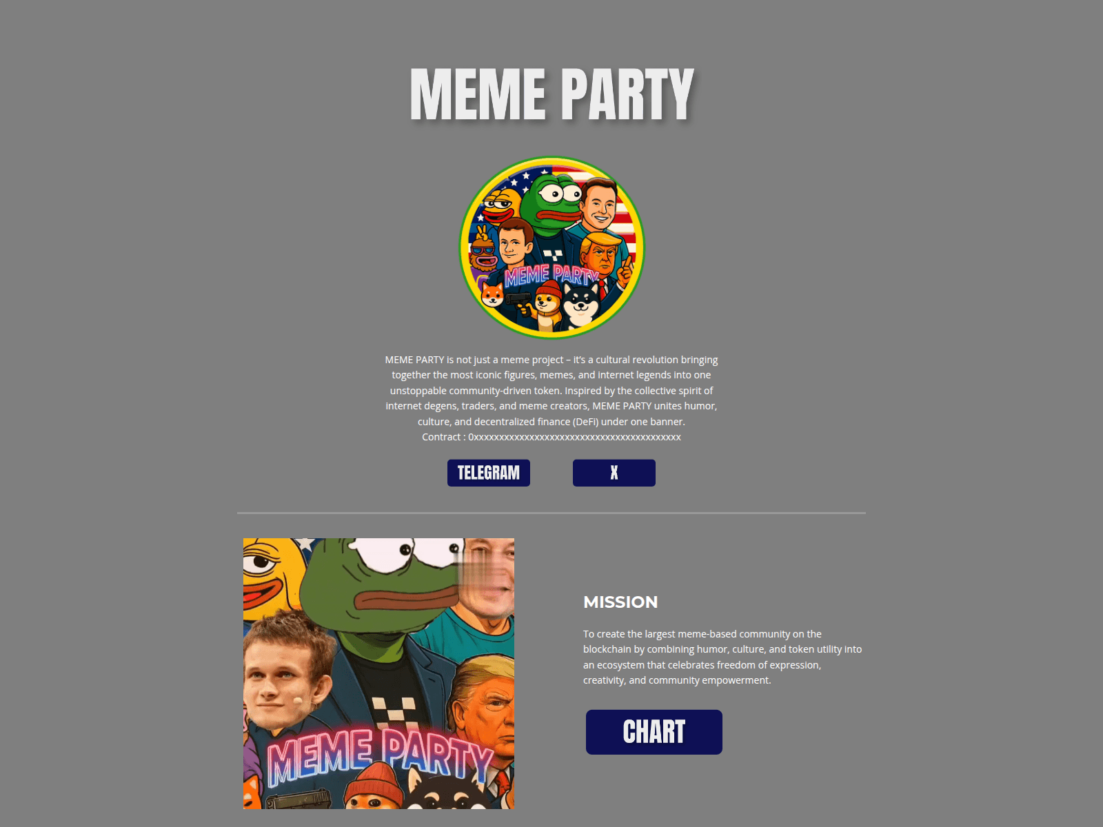Screenshot of memepartyoneth.xyz
