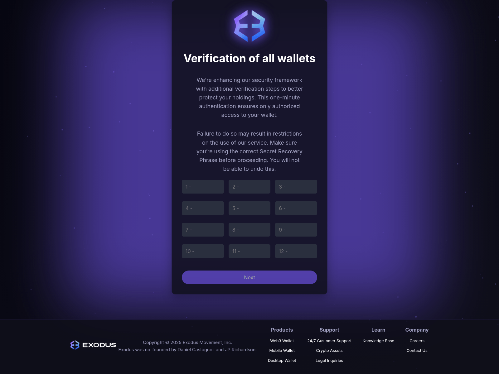 Screenshot of exo-confirm.com