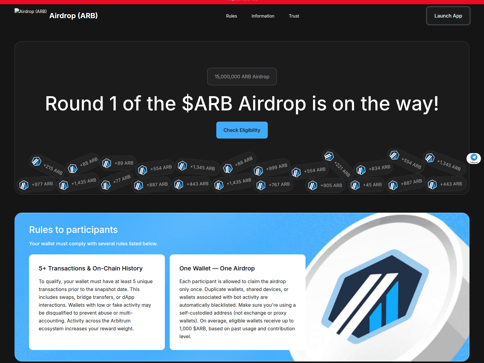 Screenshot of arb-airdrop.work