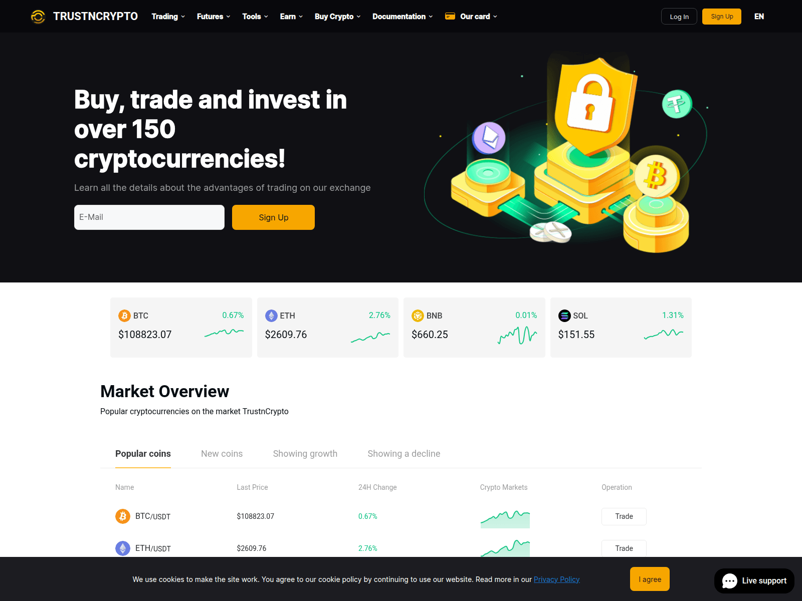 Screenshot of trustncrypto.com