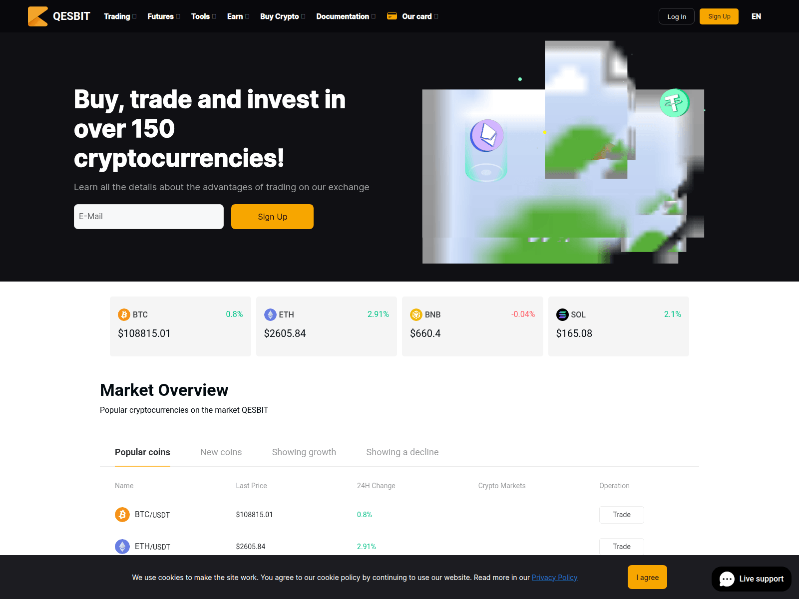Screenshot of qesbit.com