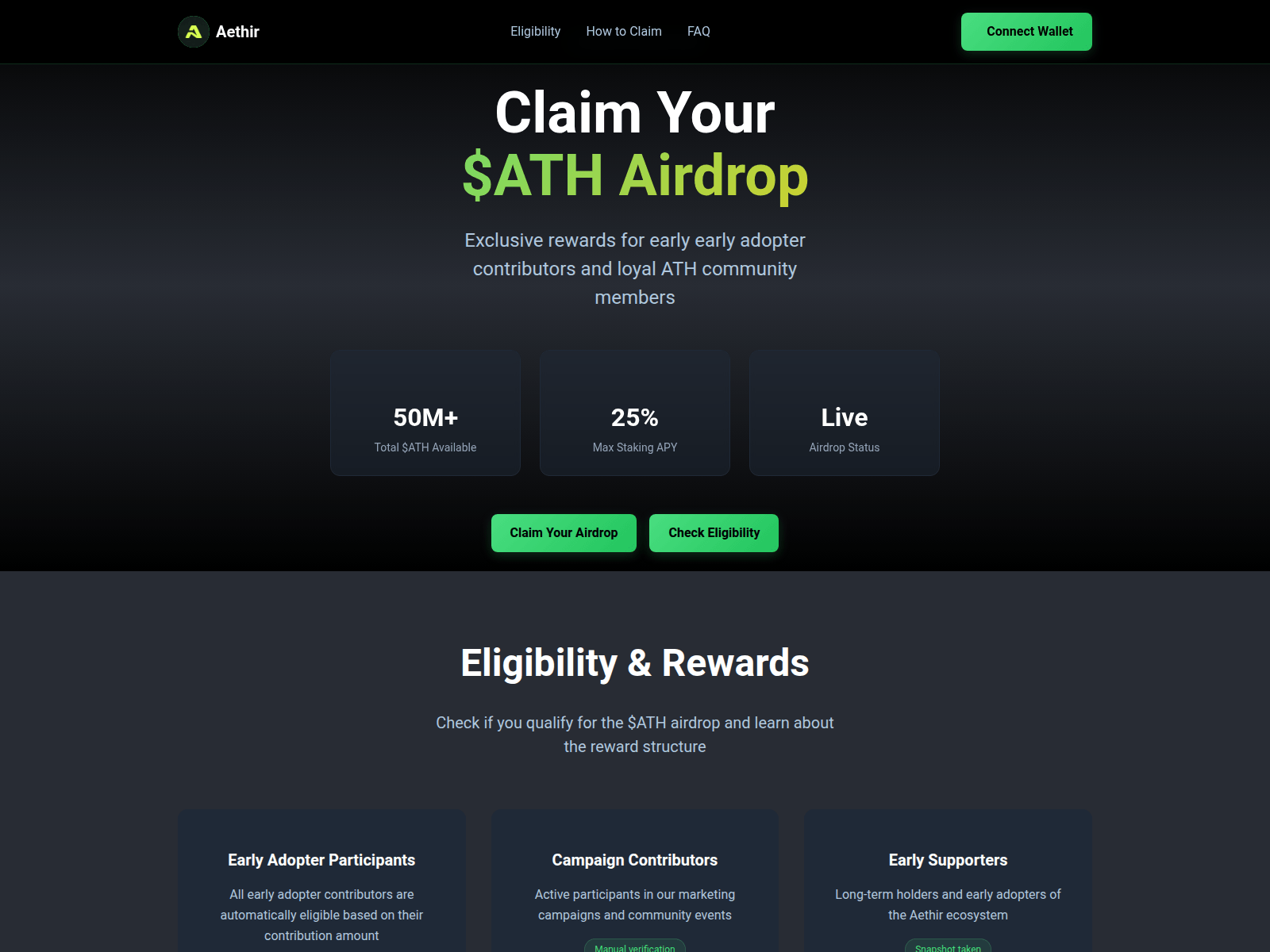 Screenshot of aethirclaim.online