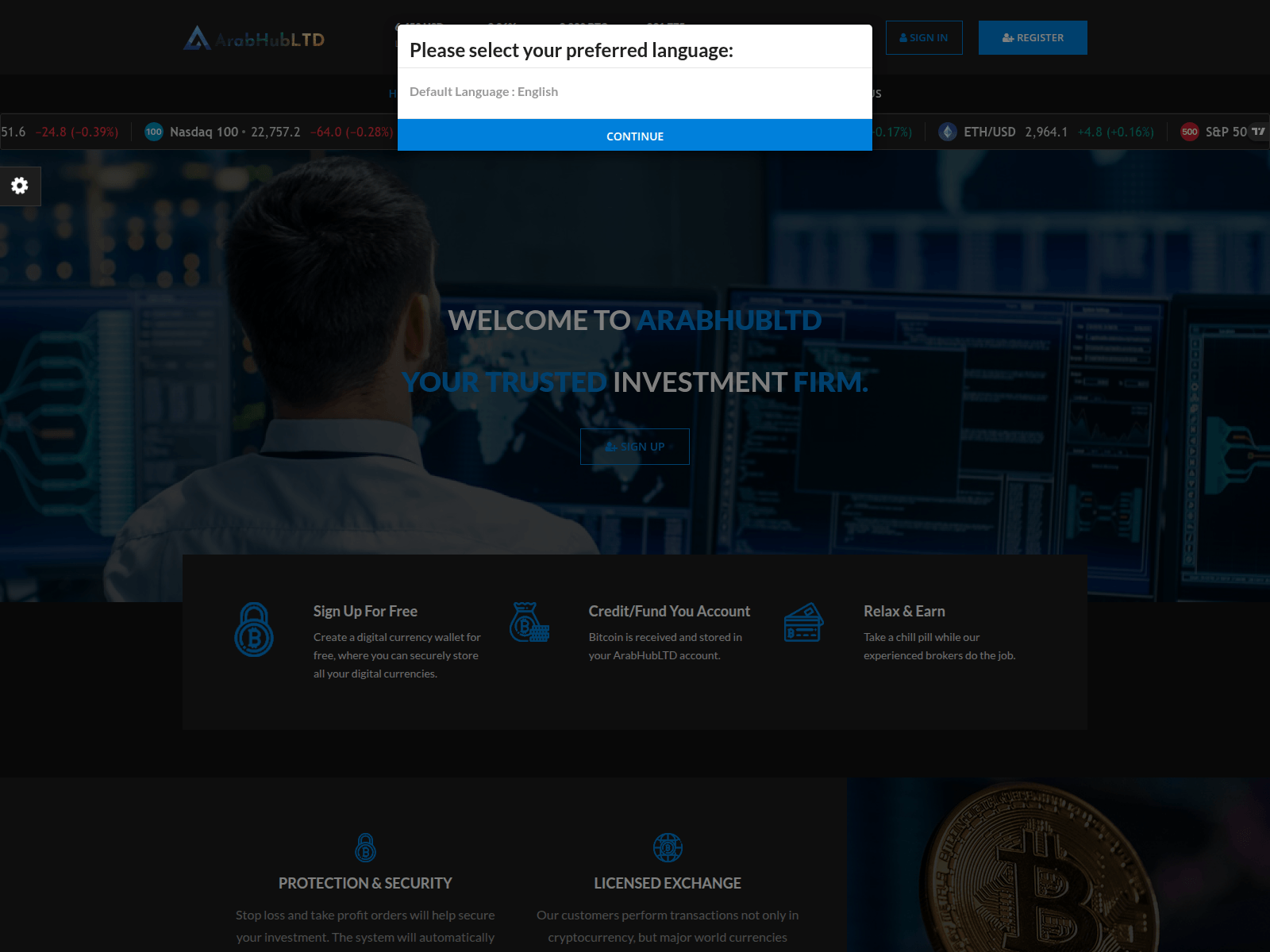 Screenshot of arabhubltd.com